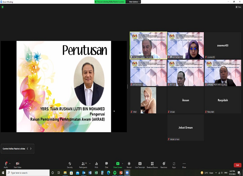 Mesyuarat Jawatankuasa AKRAB PKPMP Bil. 1 (Secara Zoom) (07.02.2022)